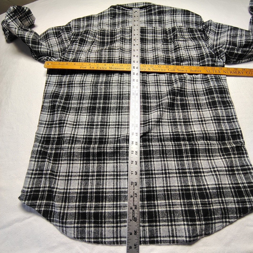 Pendleton Shirt Mens Large Grey Black Wool Plaid Button Up Drummond Tartan Lodge - Picture 4 of 7